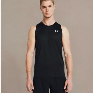 Under Armour Men's Black Fitted The Tech Tank Top